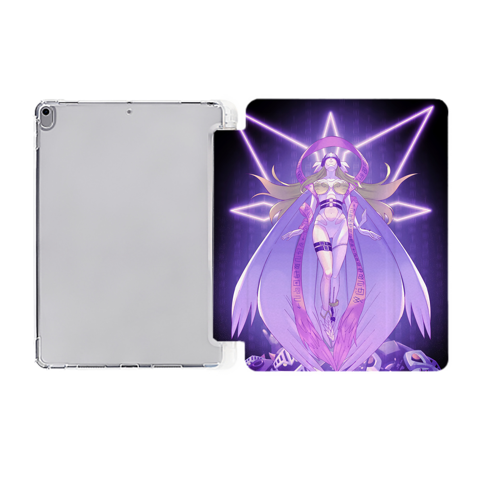（画像用） Digimon デジタルモンスター/デジモン IPad ケース ペン収納付き 三つ折りスタンド PUレザー×シリコン 対応機種9.5/10.5/10.9インチ